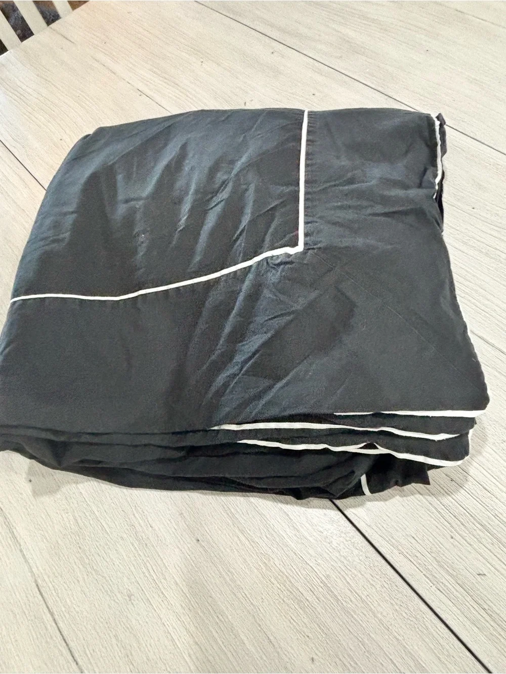 CRATE & BARREL 100% Cotton Black White Details CHANDLER Duvet Cover Full/Queen.